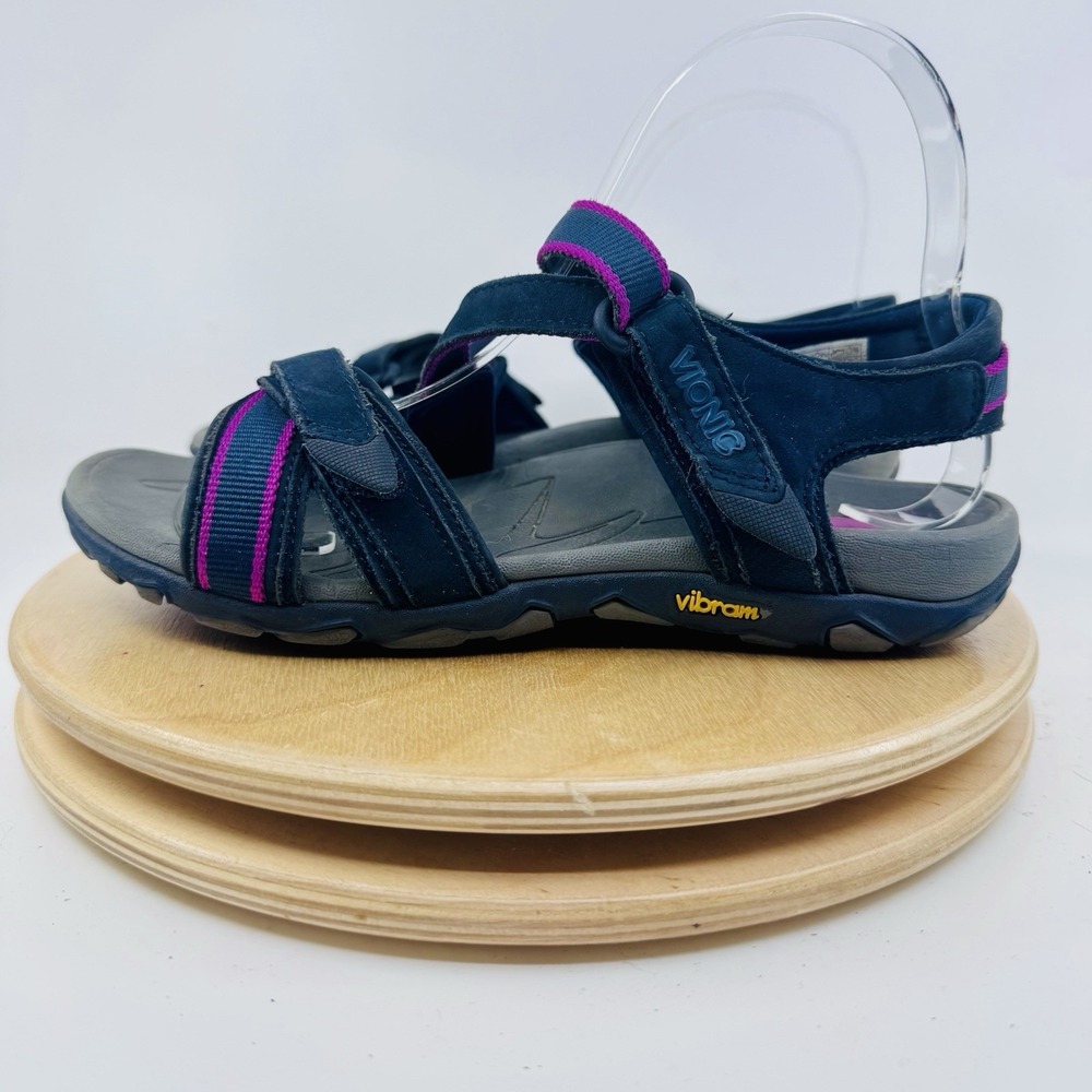 Vionic Muir Sport Sandals Womens 6 Navy Pink Vibram Hiking Outdoor Shoes